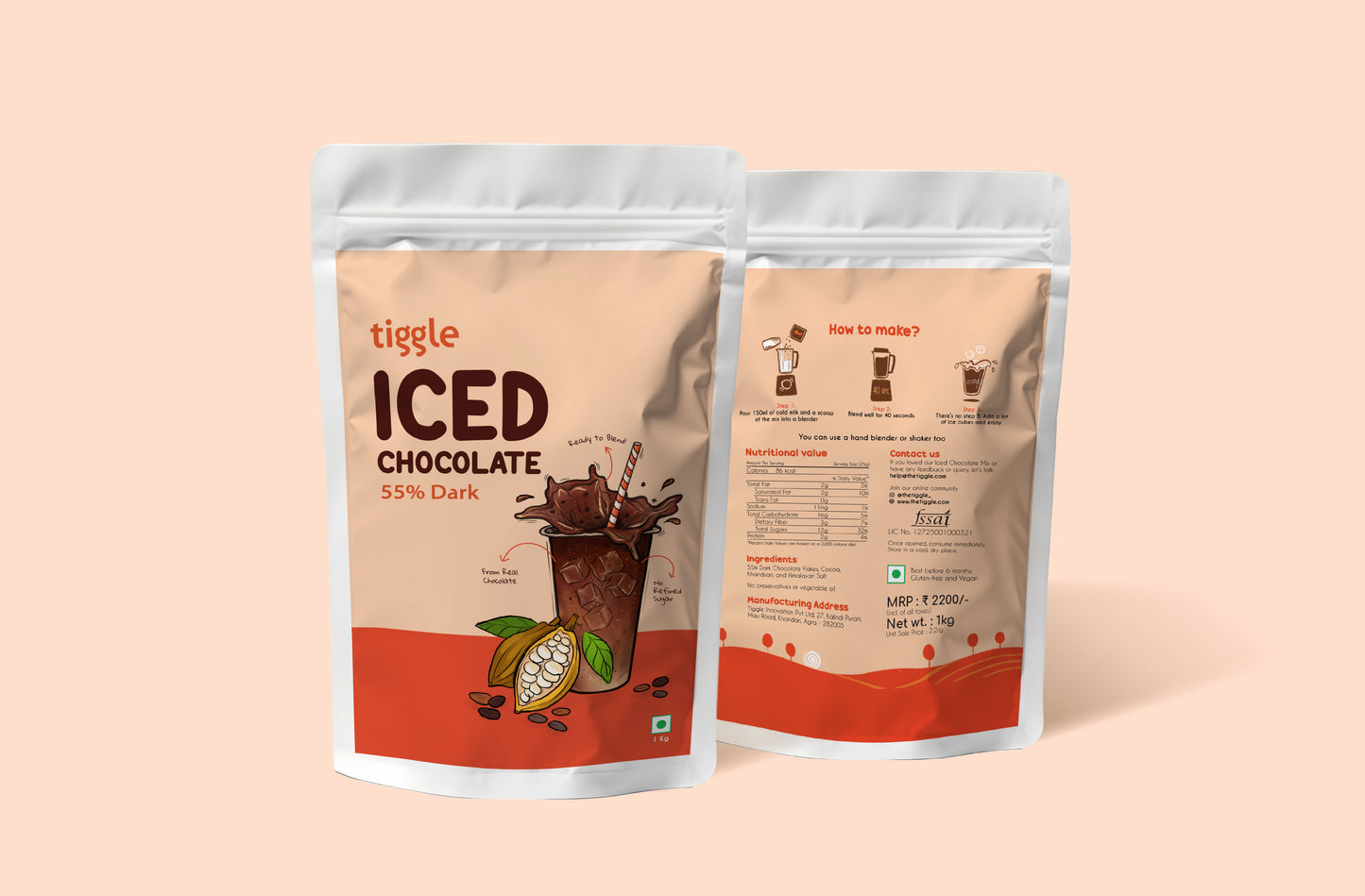55% Dark Iced Chocolate Mix Family Pack - 1kg