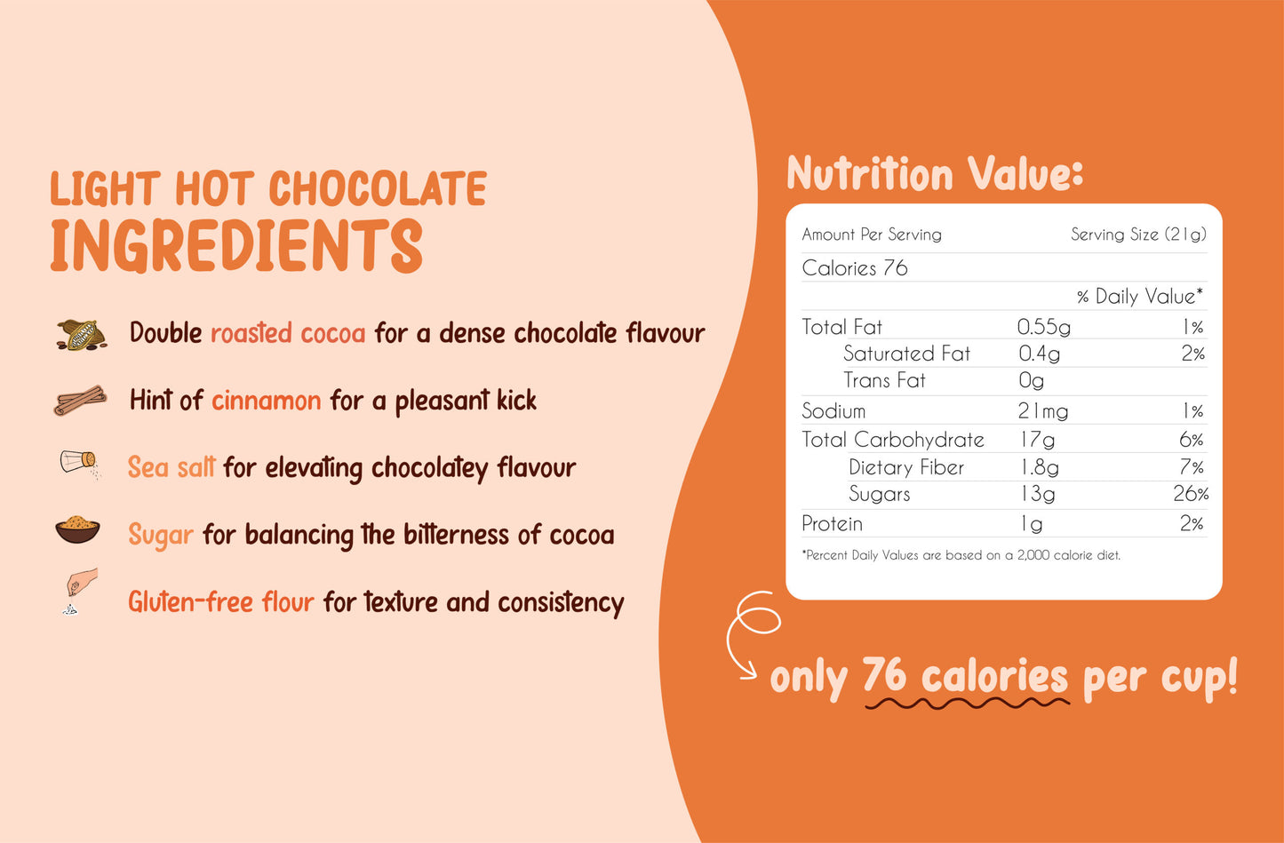 Light Hot Chocolate Mix - 10 Cup Pack