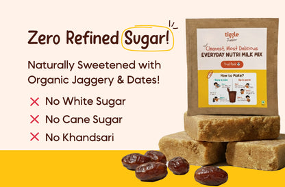 Tiggle Junior Everyday Milk Mix Trial Sachets | Nutritional Chocolate Powder For Kids (120g)