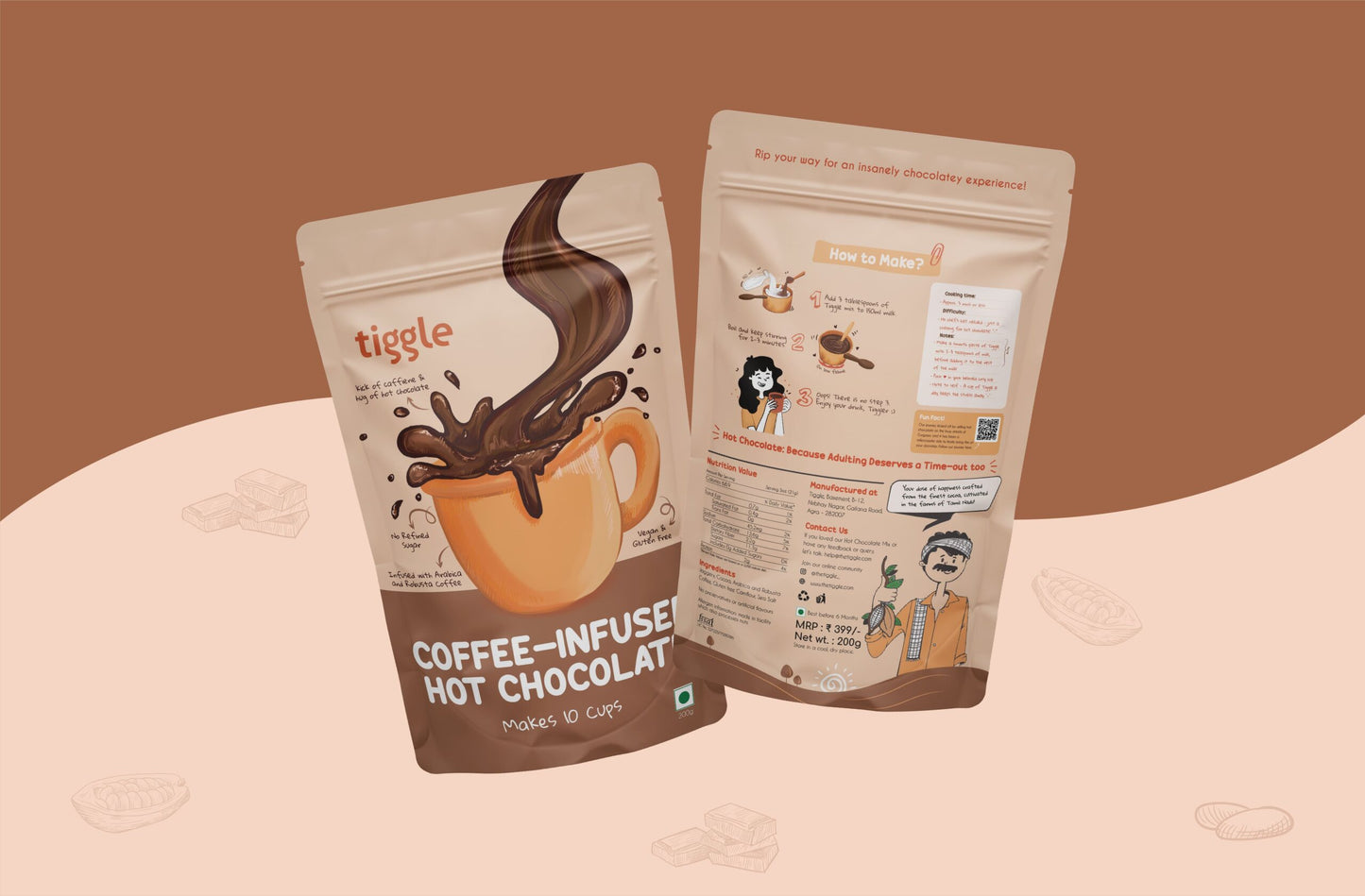 Coffee-Infused Hot Chocolate Mix - 10 Cup Pack