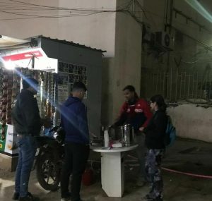 Early Dipsy hot chocolate stall