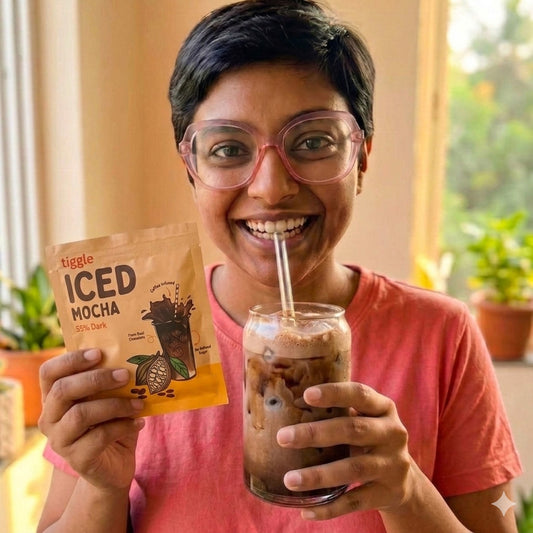 55% Dark Iced Mocha and Can Glass Tumbler Combo