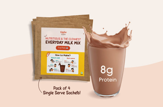 Tiggle Junior Everyday Milk Mix Trial Sachets | Nutritional Chocolate Powder For Kids (120g)