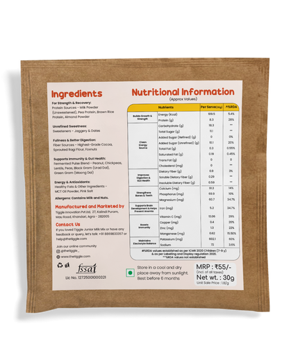 Tiggle Junior Trial Pack - Protein Chocolate Powder For Kids (30g)
