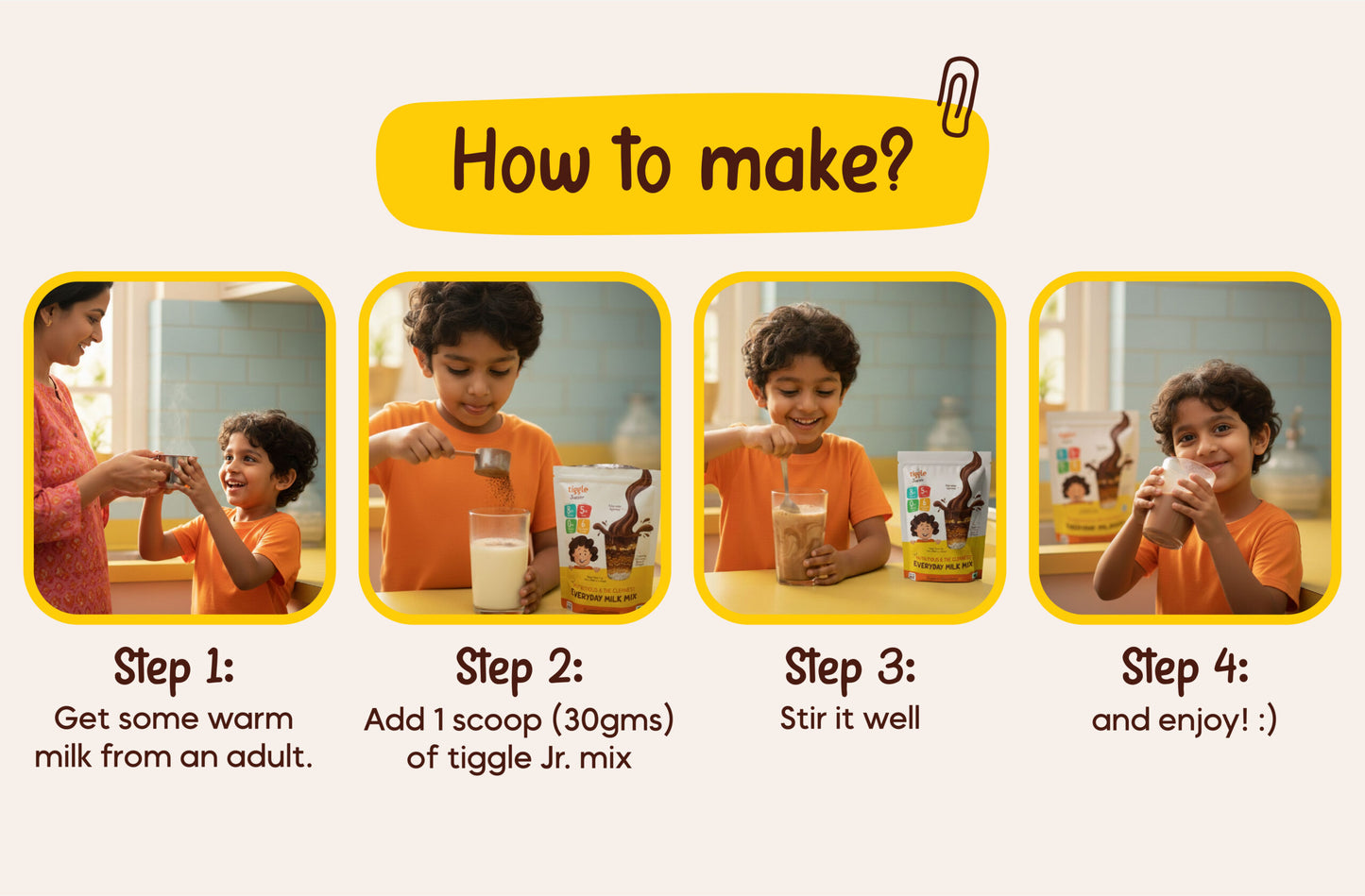 Tiggle Junior Everyday Milk Mix | Nutritional Chocolate Powder For Kids (350g)