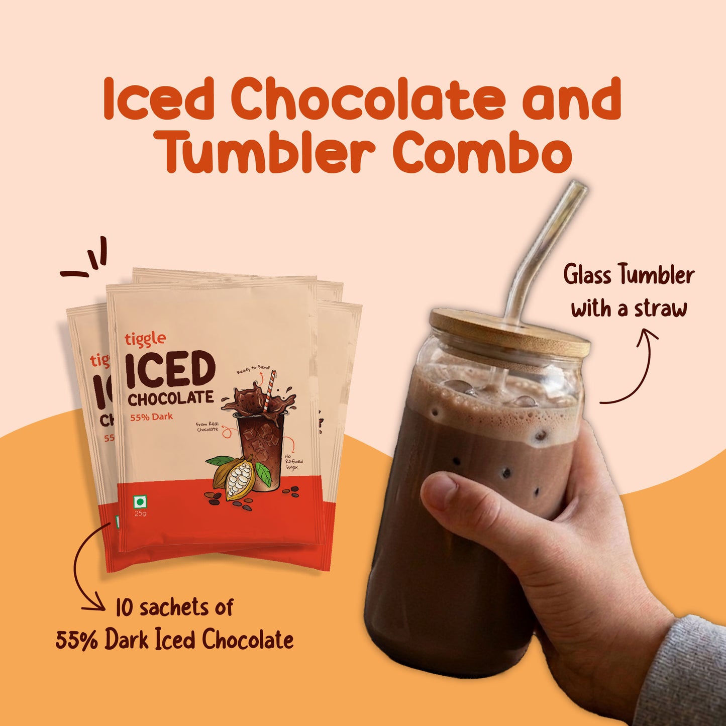 Iced Chocolate and Can Glass Tumbler Combo